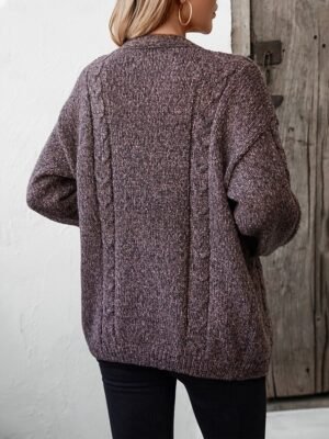 Fashion Streetwear Soft Solid Open Front Long Sleeve Cardigan - Image 2