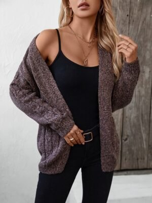 Fashion Streetwear Soft Solid Open Front Long Sleeve Cardigan - Image 4