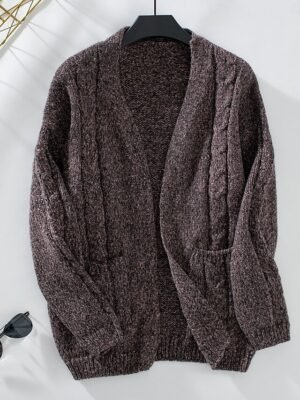Fashion Streetwear Soft Solid Open Front Long Sleeve Cardigan - Image 6