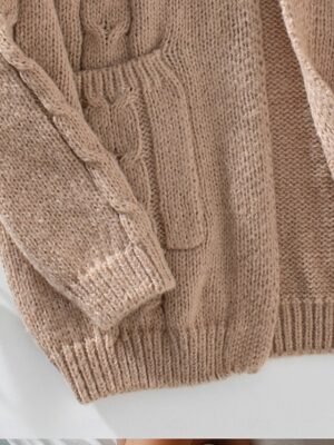 Fashion Streetwear Soft Solid Open Front Long Sleeve Cardigan - Image 8