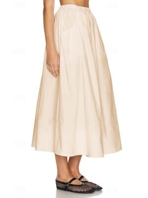 Fashion Swing Plain Mid Rise Maxi Skirt - Image 13