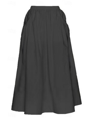 Fashion Swing Plain Mid Rise Maxi Skirt - Image 2