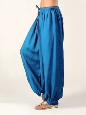 Fashion Wide Leg Plain Mid Waist Full Length Joggers - Image 8
