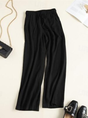 Fashion Wide Leg Shamrock Drawstring Full Length Trousers - Image 2
