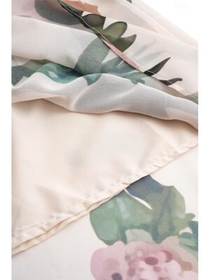 Feminine A-Line Rose Pattern V-Neck Flutter Sleeve Midi Dress - Image 18