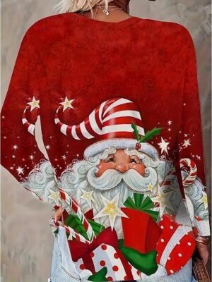 Festive Comfort Fit Christmas Tree Round Neck Long Sleeve Top - Image 6