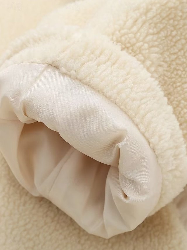 Fleece Regular Fit Plain Turndown Long Sleeve Jacket - Image 3