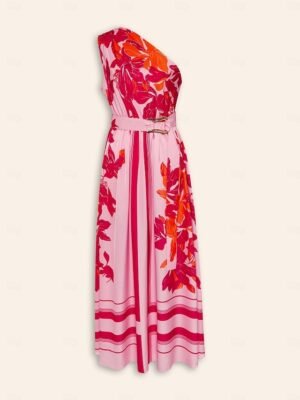 Floral Maxi Dress One Shoulder Sleeveless Summer - Image 7