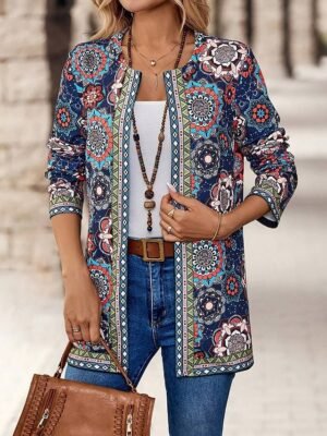 Floral Regular Fit OL Style Long Sleeve Blazer - Image 2