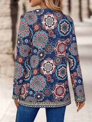 Floral Regular Fit OL Style Long Sleeve Blazer - Image 3