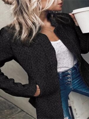 Formal Regular Fit Plaid Long Sleeve Blazer - Image 5