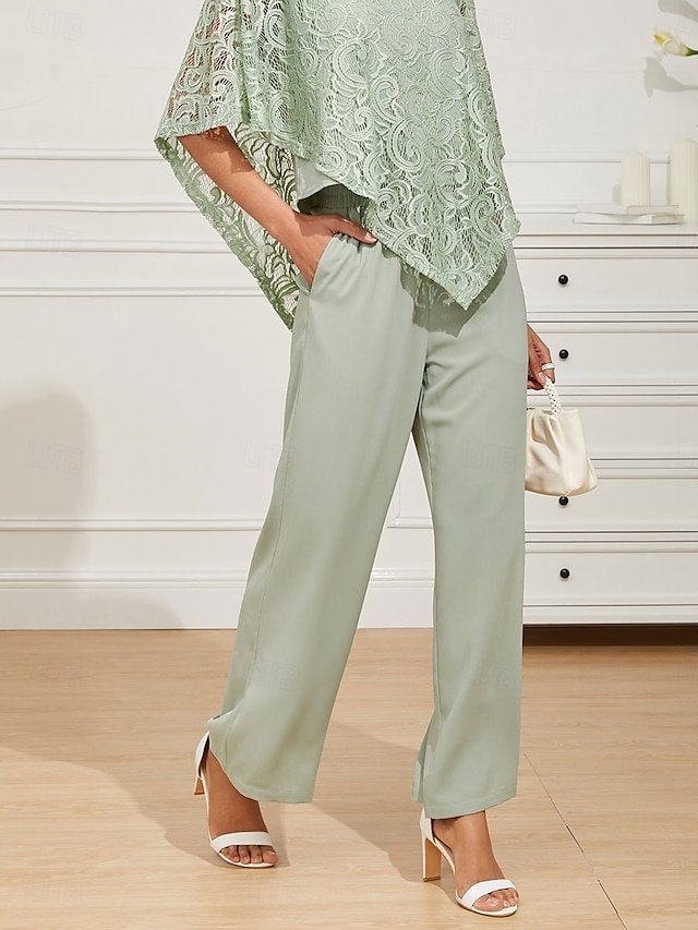 Formal Regular Fit Plain High Waist Full Length Wide Leg Chinos - Image 1