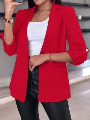 Formal Regular Fit Plain Long Sleeve Blazer - Image 4