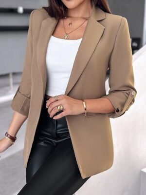 Formal Regular Fit Plain Long Sleeve Blazer - Image 5