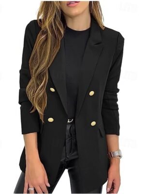 Formal Regular Fit Solid Colour Button Long Sleeve Warm Outerwear - Image 4