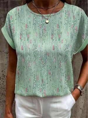 Graphic Regular Print Round Neck Short Sleeve T-Shirt - Image 1