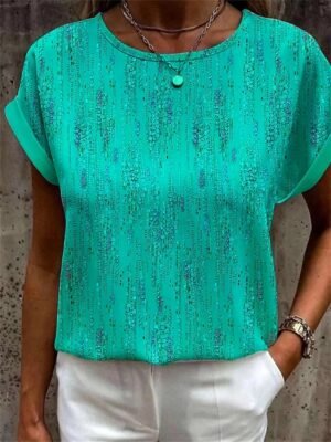 Graphic Regular Print Round Neck Short Sleeve T-Shirt - Image 5