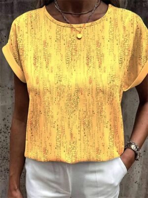 Graphic Regular Print Round Neck Short Sleeve T-Shirt - Image 6