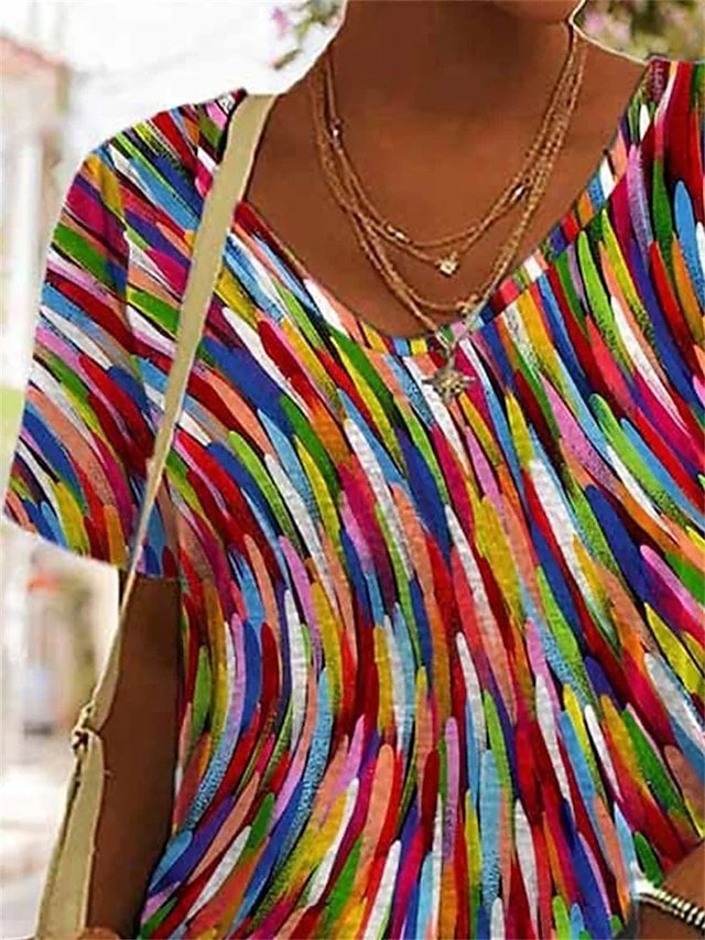 Graphic Regular V Neck Short Sleeve T Shirt - Image 2