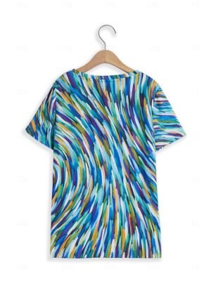 Graphic Regular V Neck Short Sleeve T Shirt - Image 8