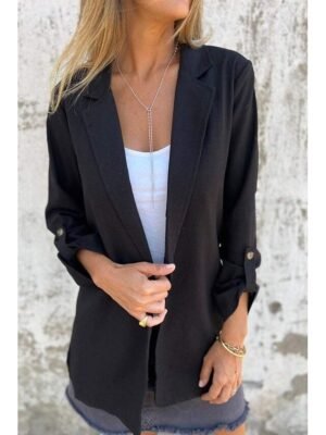 Modern Casual Long Sleeve Shirt Collar Button Pocket Blouse - Image 4