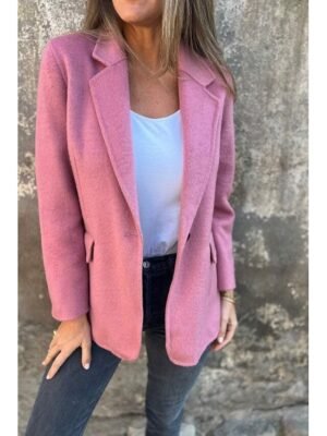 Modern Casual Plain Shirt Collar Long Sleeve Regular Blouse - Image 5