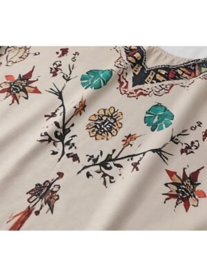 Modern Casual Print V Neck Long Sleeve Regular Boho Blouse - Image 6