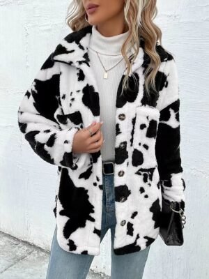 Modern Loose Plain Shirt Collar Long Sleeve Long Blouse - Image 4