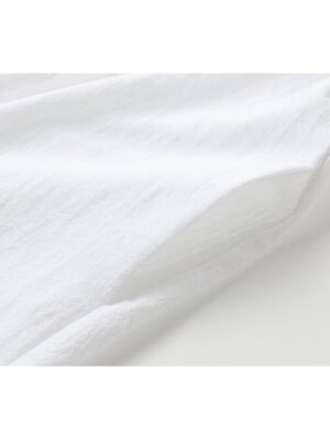 Modern Loose Plain Shirt Collar Short Sleeve Mini Dress - Image 5