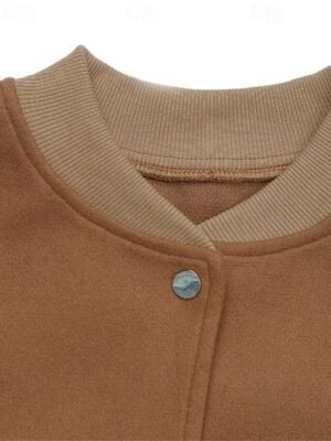 Modern Regular Fit Colour Block Stand Collar Long Sleeve Jacket - Image 6