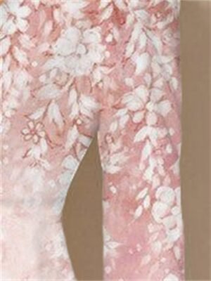 Modern Regular Fit Floral V Neck 3/4 Sleeve Midi Dress - Image 3