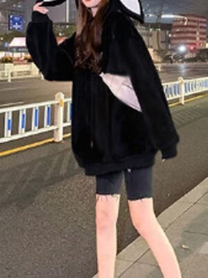Modern Regular Fit Letter Hooded Long Sleeve Jacket - Image 12