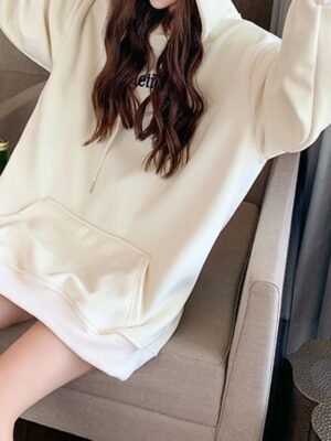 Modern Regular Fit Letter Hooded Long Sleeve Jacket - Image 7