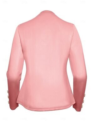 Modern Regular Fit Plain Stand Collar Long Sleeve Blazer - Image 25