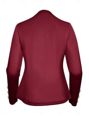 Modern Regular Fit Plain Stand Collar Long Sleeve Blazer - Image 31