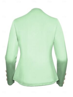 Modern Regular Fit Plain Stand Collar Long Sleeve Blazer - Image 37