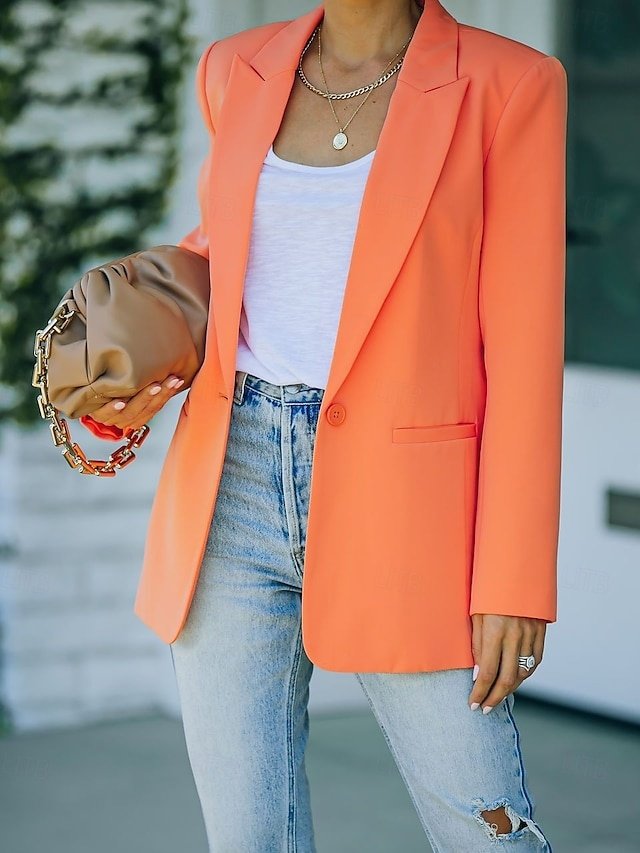 Modern Regular Fit Plain Turndown Long Sleeve Blazer - Image 1