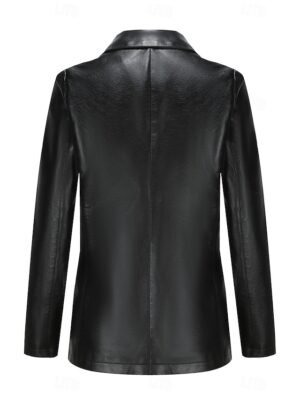 Modern Regular Fit Plain Turndown Long Sleeve Jacket - Image 15