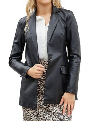 Modern Regular Fit Plain Turndown Long Sleeve Jacket - Image 2