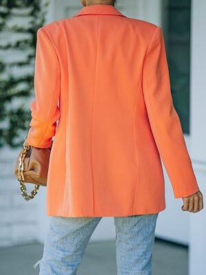 Modern Regular Fit Plain Turndown Long Sleeve Blazer - Image 5