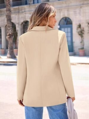 Modern Regular Fit Plain Turndown Long Sleeve Blazer - Image 6