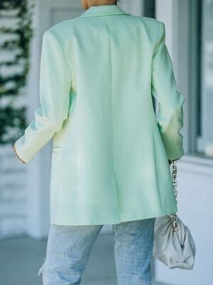 Modern Regular Fit Plain Turndown Long Sleeve Blazer - Image 8