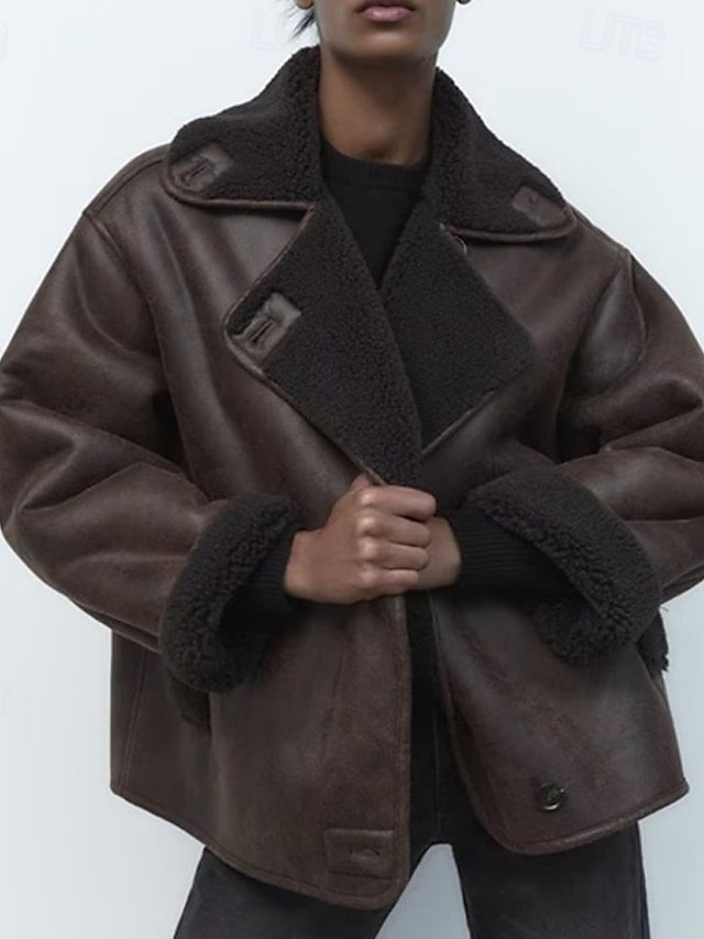 Modern Regular Fit Solid Lapel Long Sleeve Jacket - Image 1