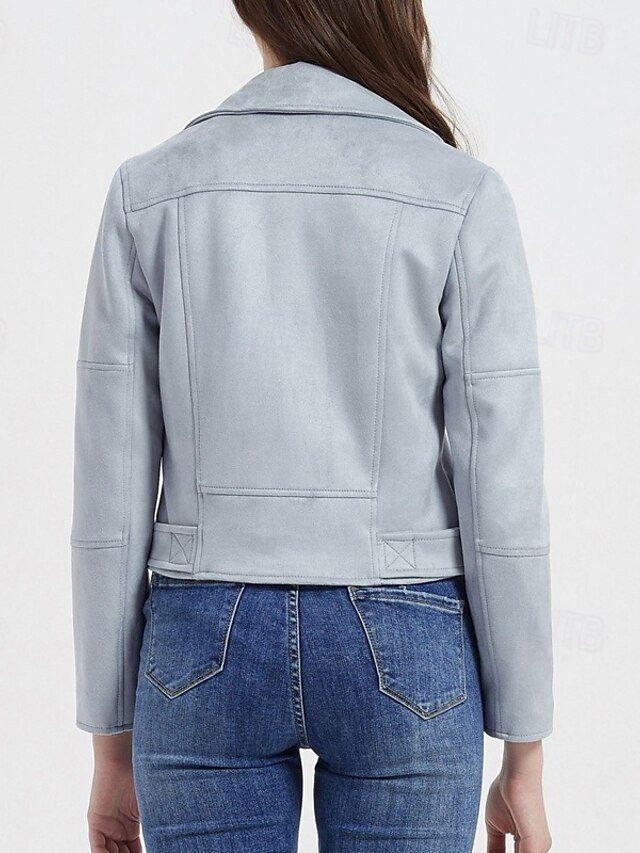 Modern Regular Fit Solid Peaked Lapel Long Sleeve Jacket - Image 2