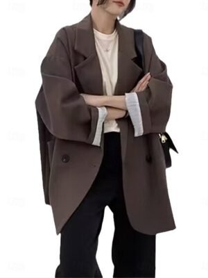 Modern Regular Fit Solid Turndown Long Sleeve Blazer - Image 3