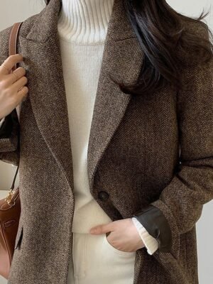 Modern Regular Fit Solid Turndown Long Sleeve Blazer - Image 4