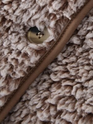 Modern Regular Fit Solid Turndown Long Sleeve Teddy Coat - Image 7