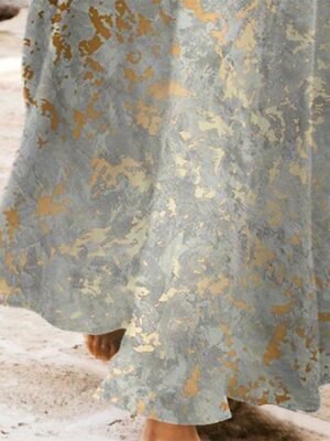 Modern Regular Fit Tie Dye Crew Neck Long Sleeve Maxi Dress - Image 3