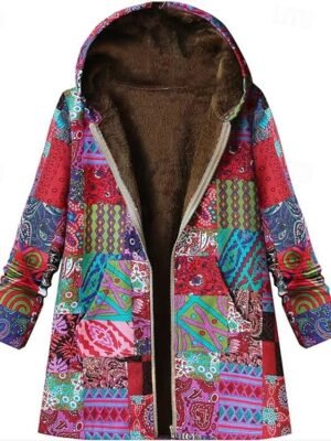 Modern Regular Mixed Colour Hooded Long Sleeve Jacket - Image 1