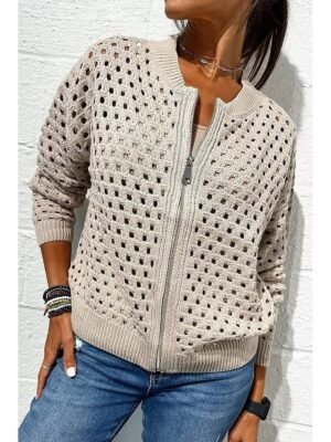 Modern Regular Plain Crew Neck Long Sleeve Top - Image 5